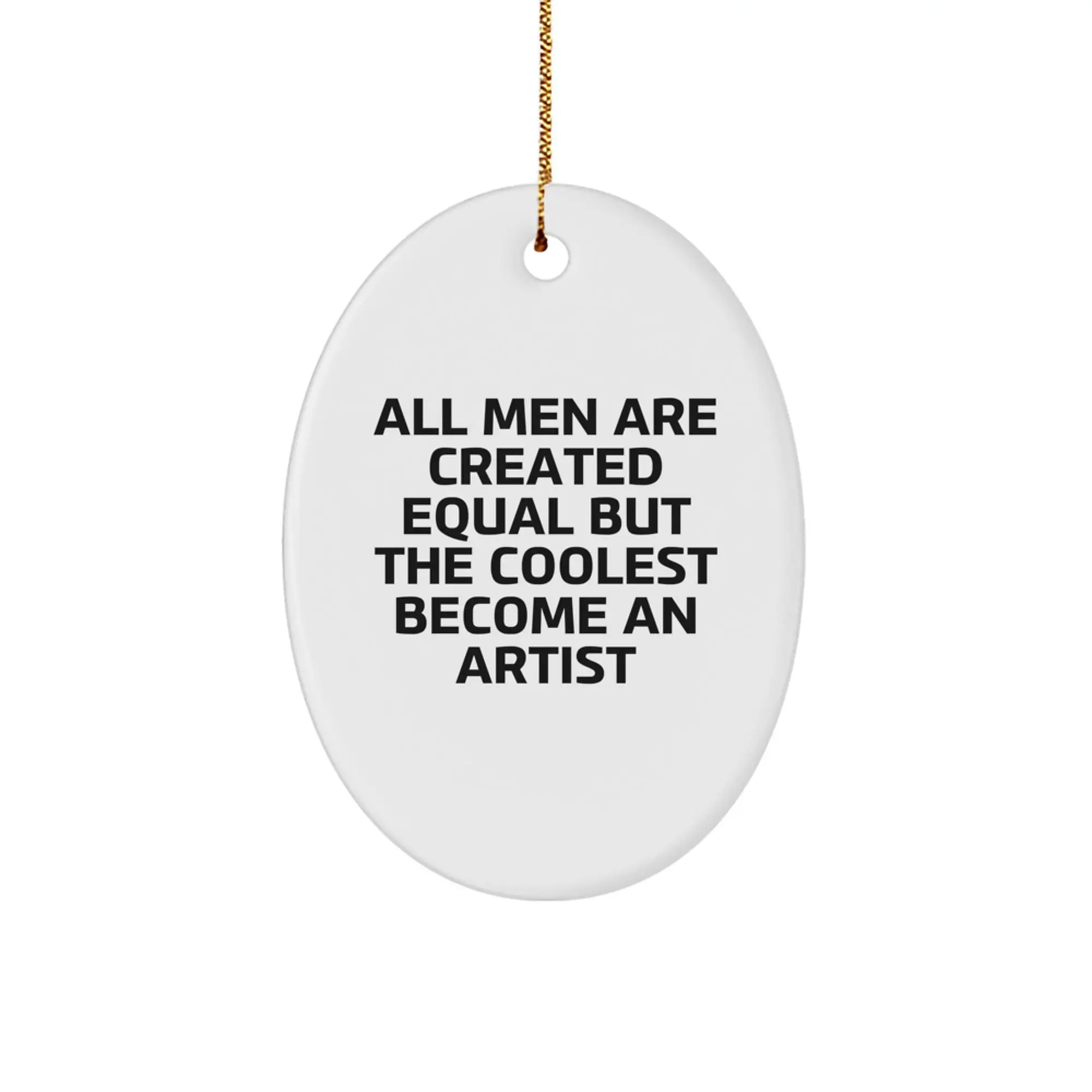 Christmas Gift Oval Ornament for Her Present Artist - Image 1