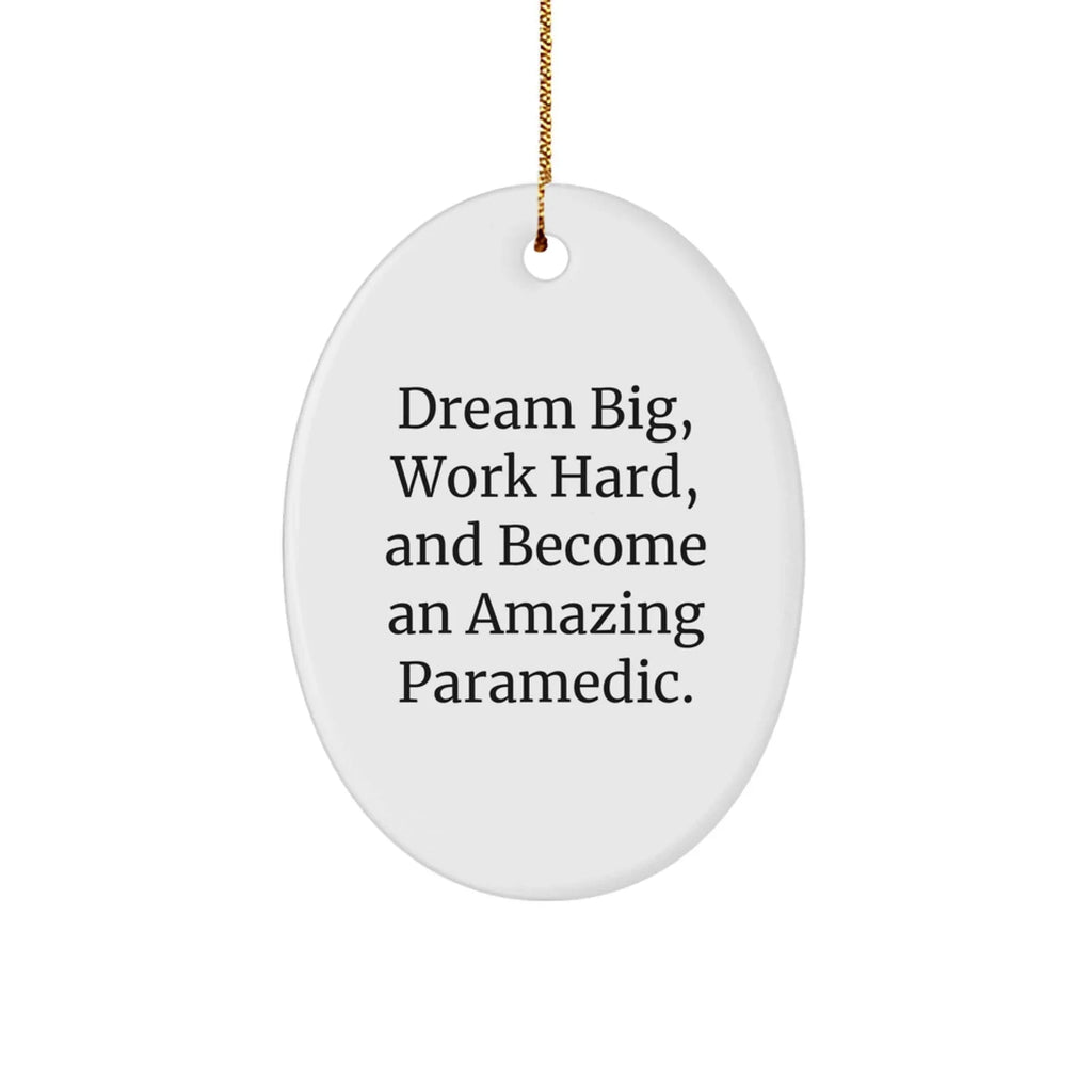Dream Big Paramedic Oval Ornament Funny Quote Gifts from Family to Friends for Christmas Unique Decorations