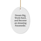 Dream Big Paramedic Oval Ornament Funny Quote Gifts from Family to Friends for Christmas Unique Decorations