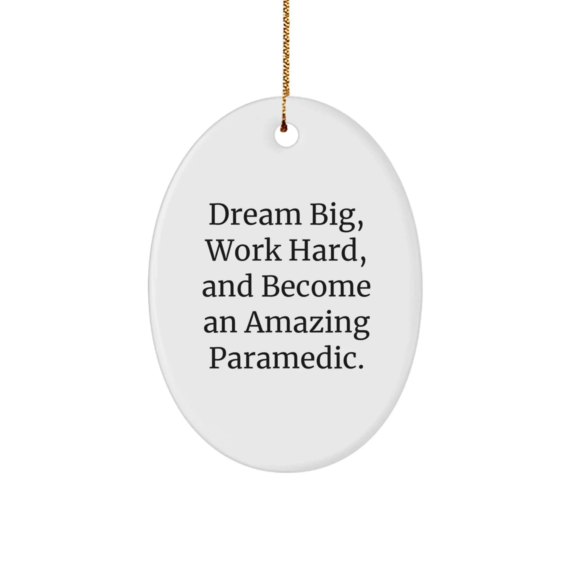 Dream Big Paramedic Oval Ornament Funny Quote Gifts from Family to Friends for Christmas Unique Decorations