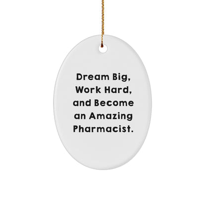Motivational Pharmacist Gifts from Friends - Oval Ornament for Amazing Pharms - 'Dream Big, Work Hard, And Become An Amazing Pharmacist.'