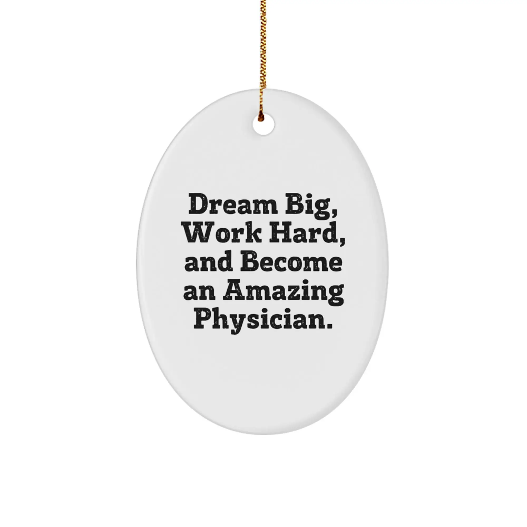 Funny Oval Ornament Gifts for Physicians - Dream Big Work Hard, Unique Christmas Unique Gifts from Friends or Family - Image 1