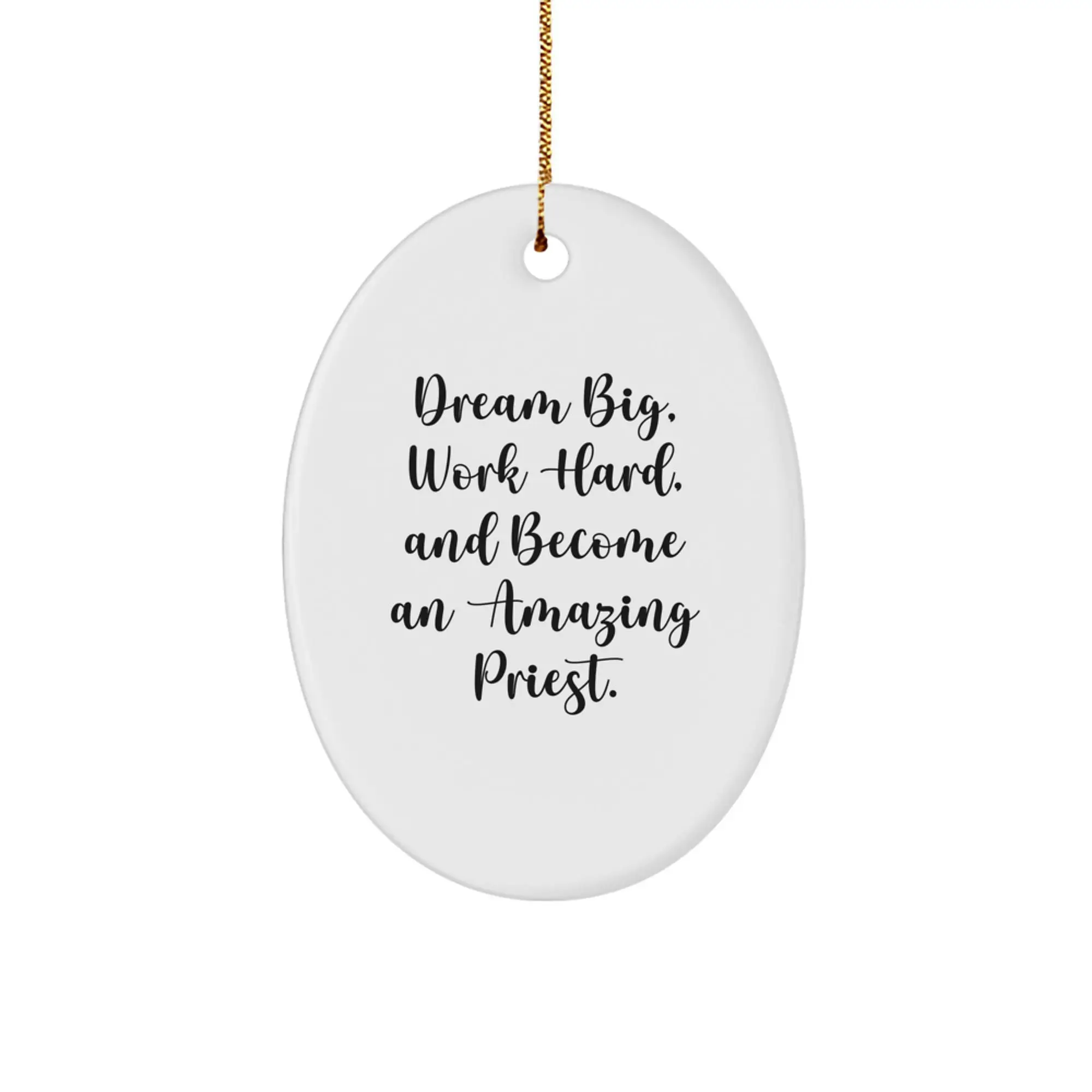 Funny Priest Oval Ornament Gifts from Friends Unique Presents for Priest Christmas Decorations - Image 1
