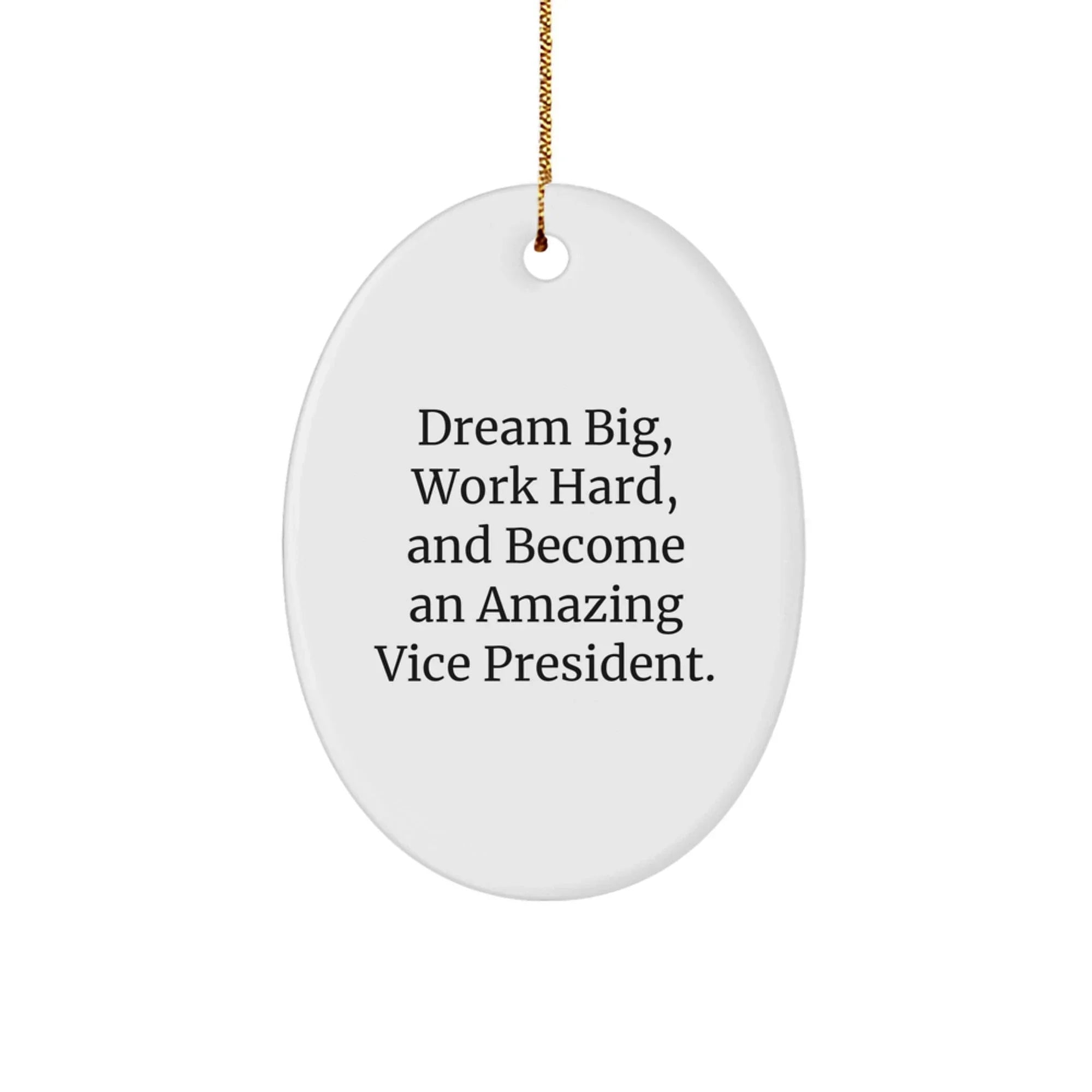Gifts from Family to Vice President Christmas Unique Gifts Oval Ornament - Dream Big, Work Hard, Become Amazing