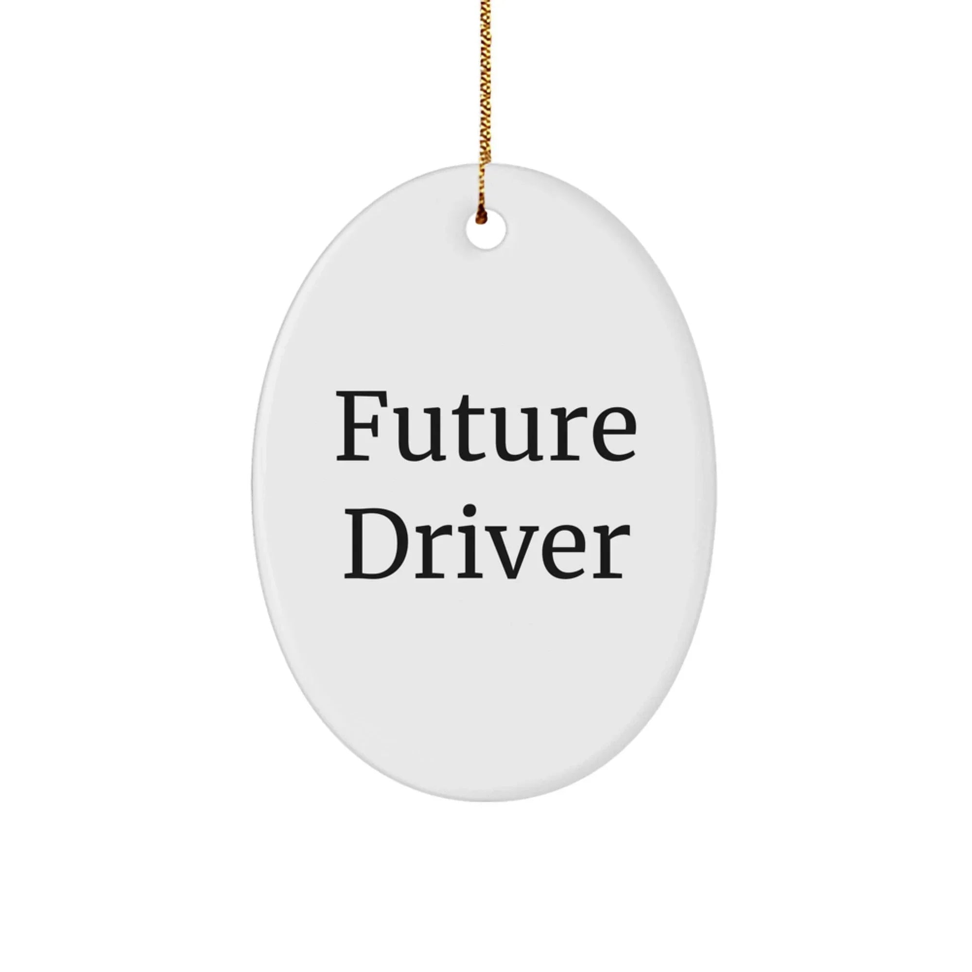 Funny Future Driver Oval Ornament Gifts from Men to Driver Friends at Christmas Unique Gifts