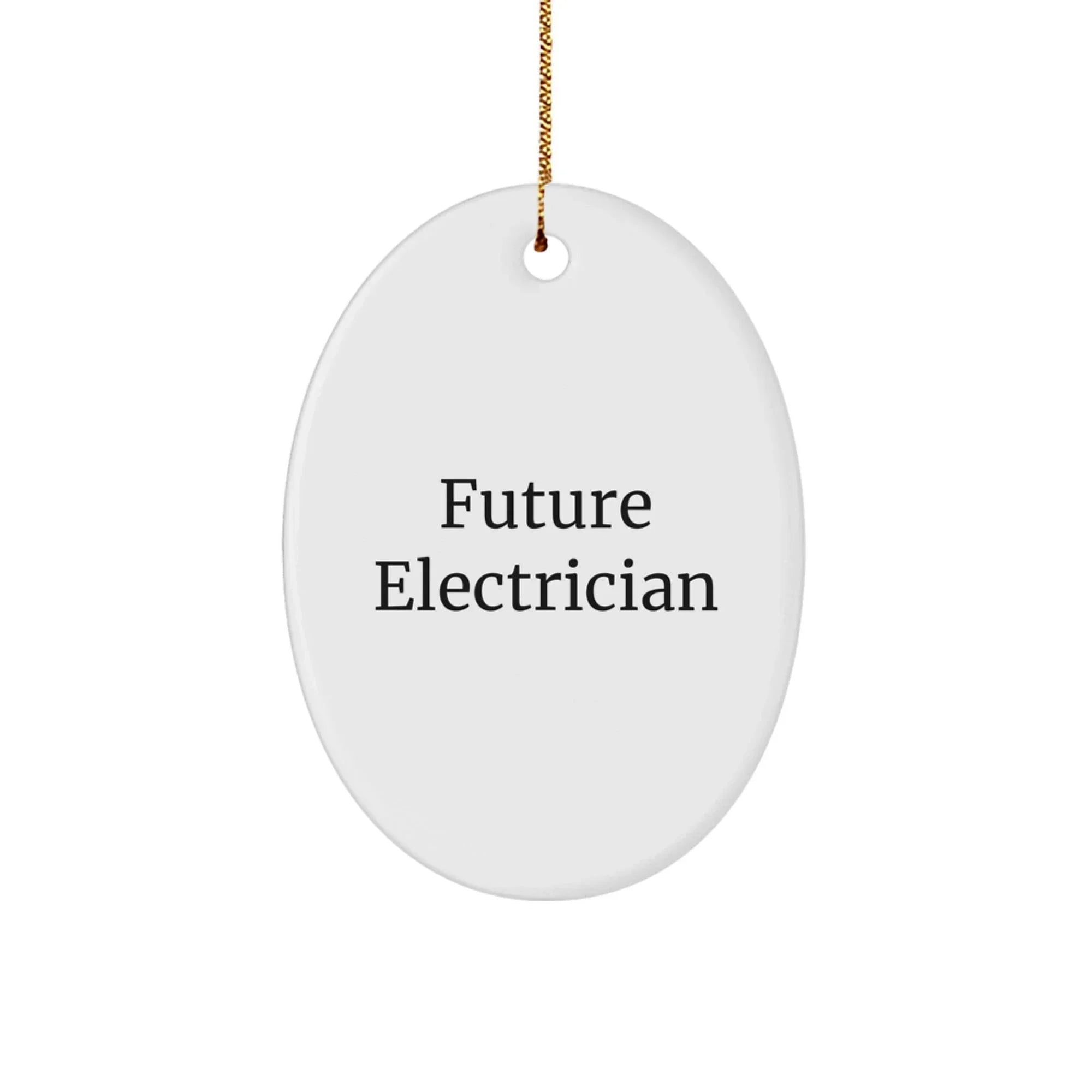 Funny Future Electrician Oval Ornament Gifts from Family to Electrician Friends, Unique Christmas Decorations for Electrician Men, Oval Ornament Christmas Unique Gifts