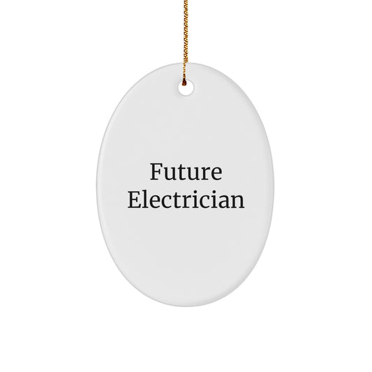 Funny Future Electrician Oval Ornament Gifts from Family to Electrician Friends, Unique Christmas Decorations for Electrician Men, Oval Ornament Christmas Unique Gifts - Image 1