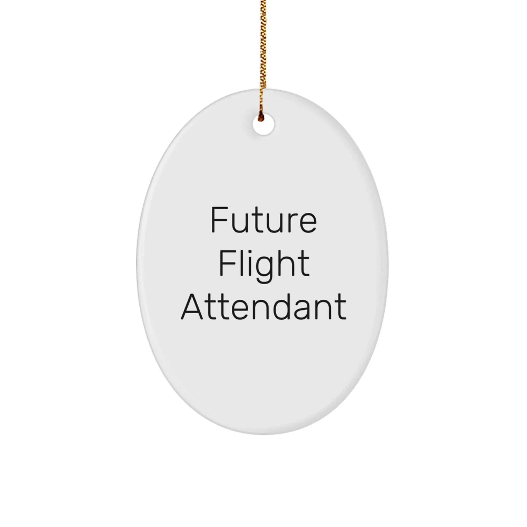 Funny Future Flight Attendant Oval Ornament, Flight Attendant Gifts for Men or Women, Christmas Unique Gifts from Family or Friends