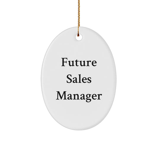 Funny Sales Manager Oval Ornament Gifts for Future Sales Managers from Coworkers, Christmas Unique Gifts for Sales Managers, Inspirational Oval Shaper - Image 1