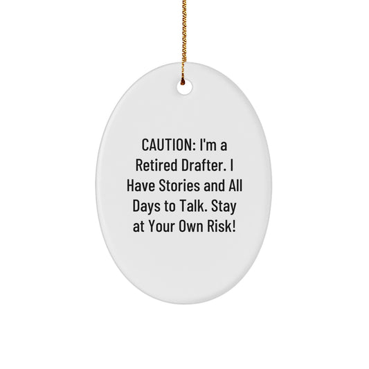 Funny Drafter Gifts from Friends - Oval Ornament for Drafter Men Women Coworkers - Unique Christmas Unique Gifts for Drafter Enthusiasts - Image 1