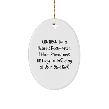 Funny Postmaster Gift, 'Caution: I'm A Retired Postmaster...' - Image 1