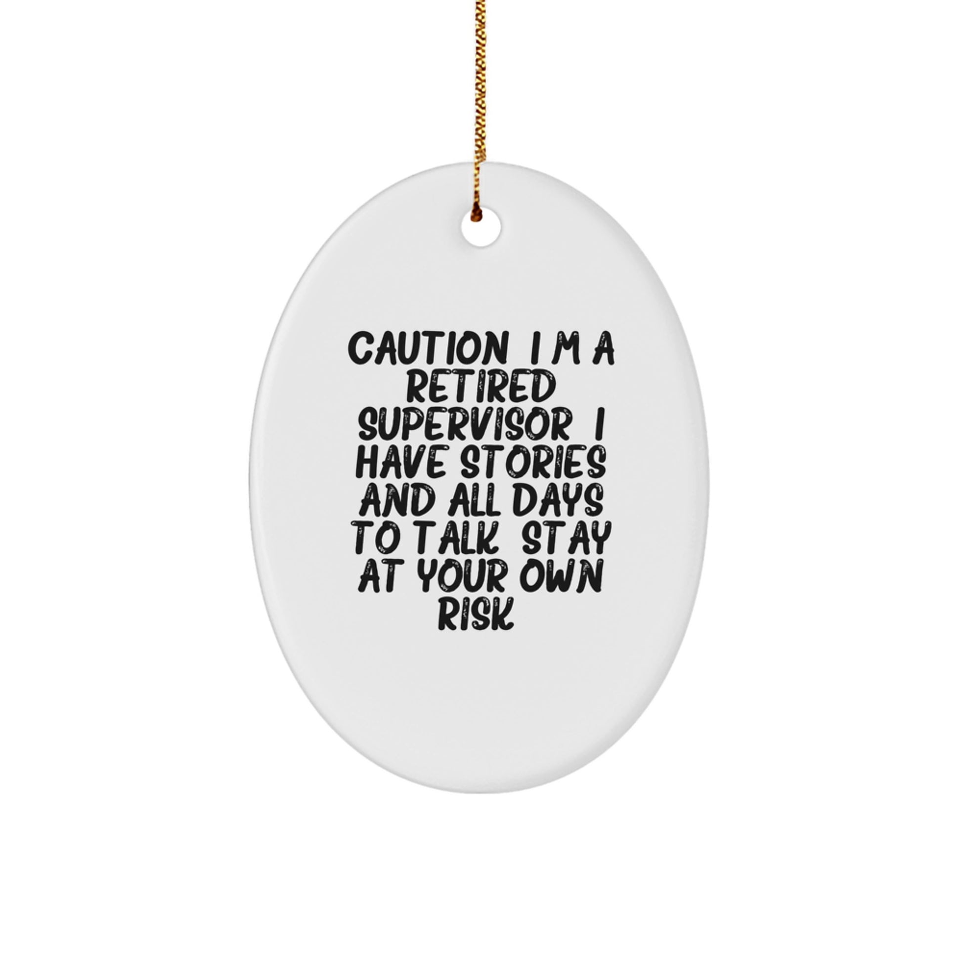 Funny Supervisor Gift, Oval Ornament for Men, Christmas Unique Gifts from Friends and Family to Supervisor - Image 1