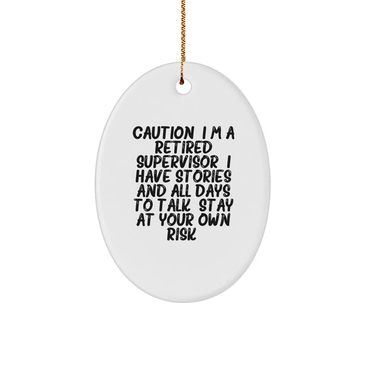 Funny Supervisor Gift, Oval Ornament for Men, Christmas Unique Gifts from Friends and Family to Supervisor - Image 1