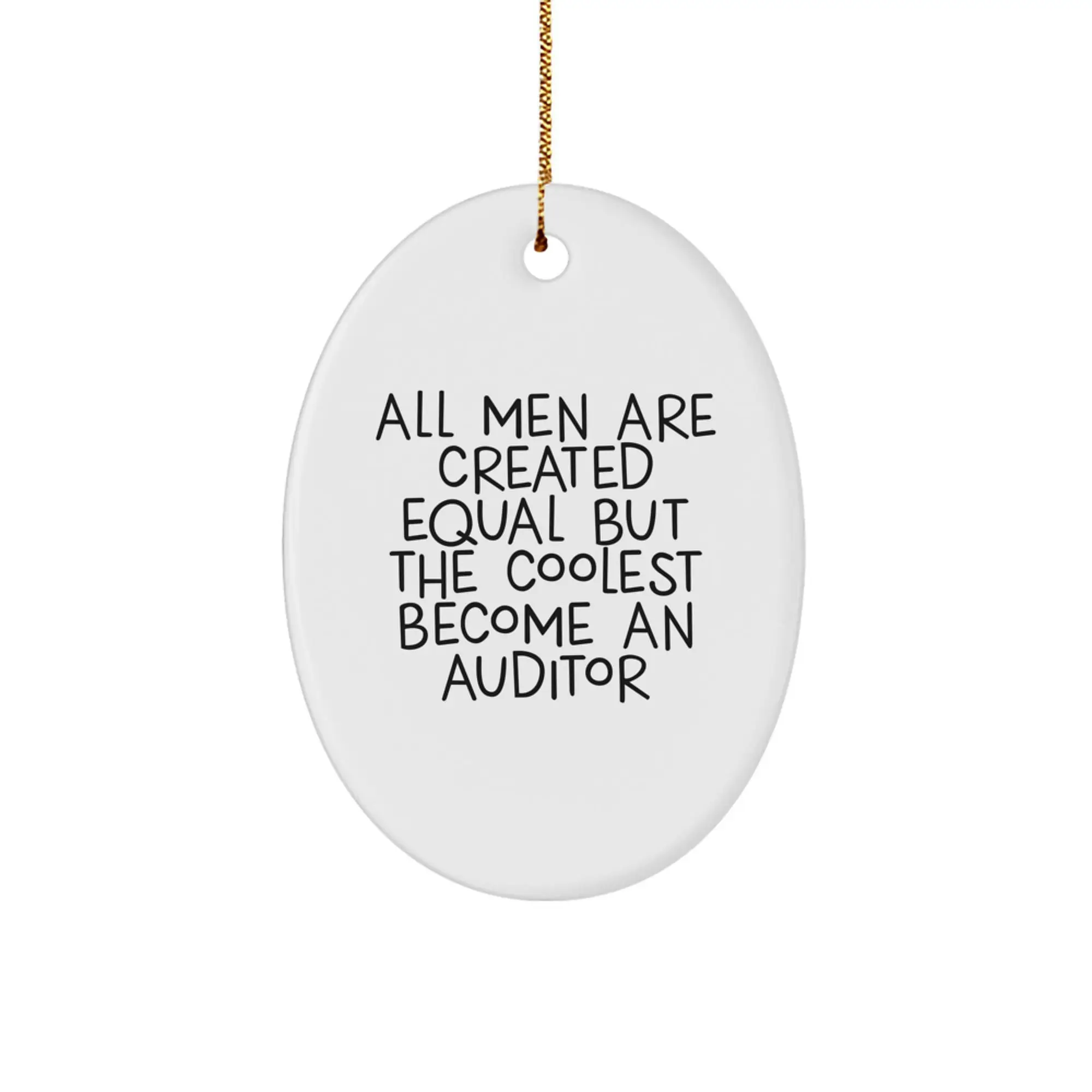 Funny Auditor Gifts for Men - Oval Ornament with Inspirational Quote - Perfect for Christmas Unique Gifts from Friends to Family - Image 1