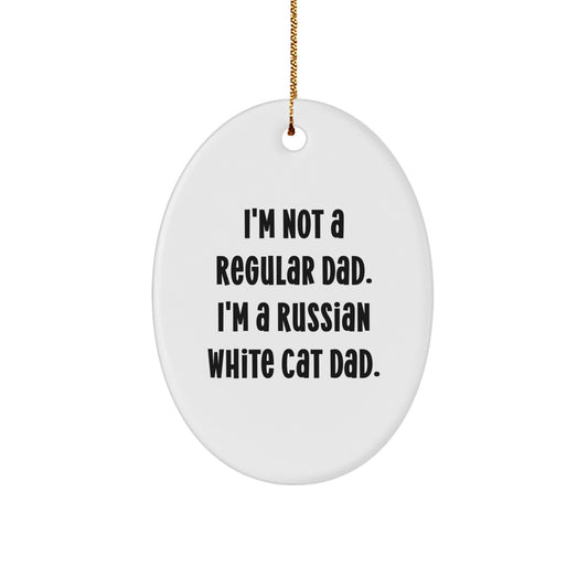 Funny Russian White Cat Dad Gifts for Men from Men, Russian White Cat Lover Christmas Unique Gifts - Image 1