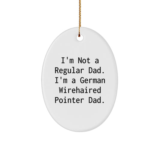 German Wirehaired Pointer Dog Christmas Oval Ornament Gifts from Dad, Funny Dad Jokes, German Wirehaired Pointer Dog Lover Gifts for Men - Image 1