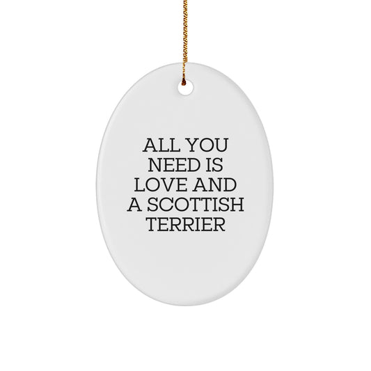 Funny Scottish Terrier Dog Oval Ornament Gifts from Family for Christmas - Image 1