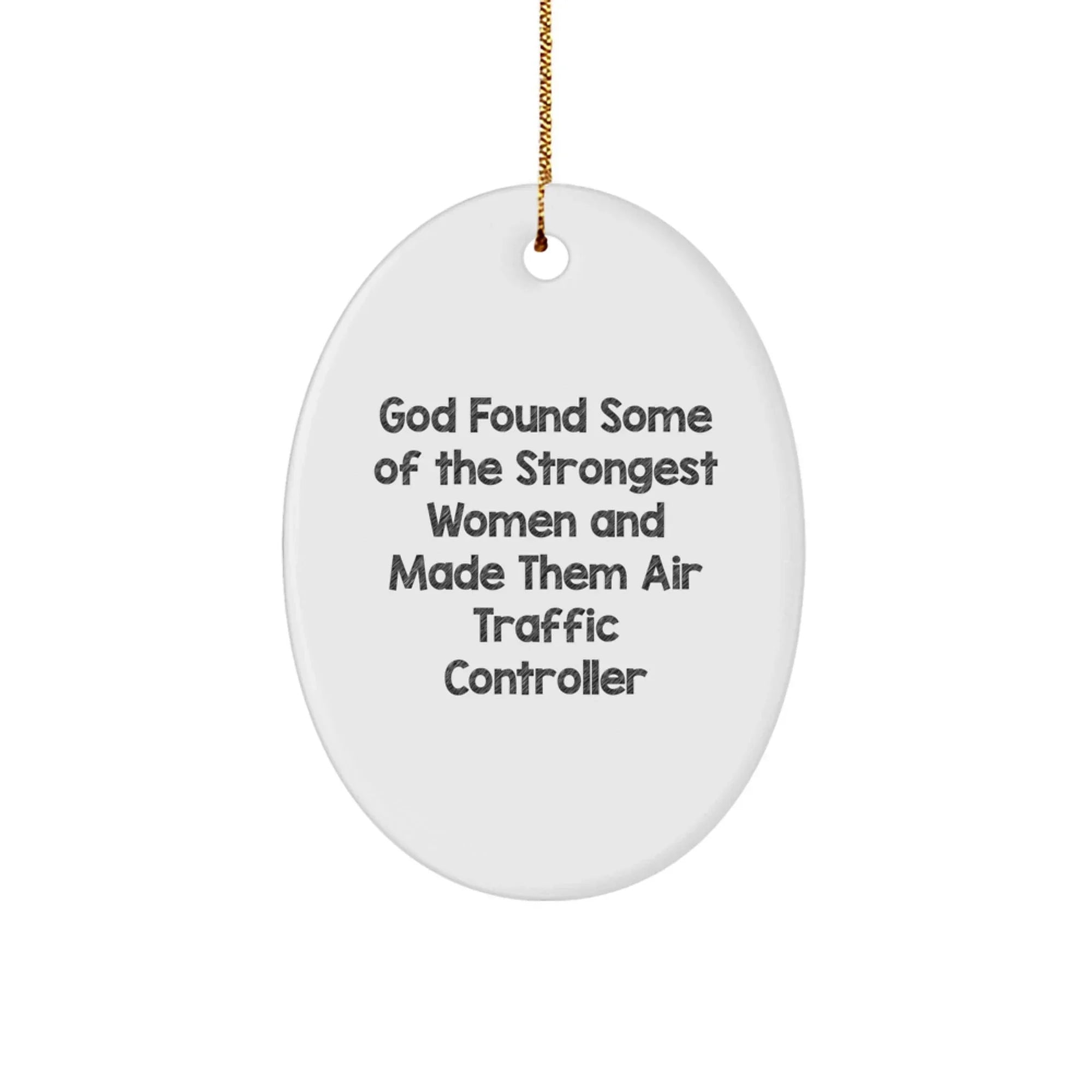 Funny Air Traffic Controller Gifts for Women, Oval Ornament Christmas Unique Gifts from Family to Air Traffic Controller