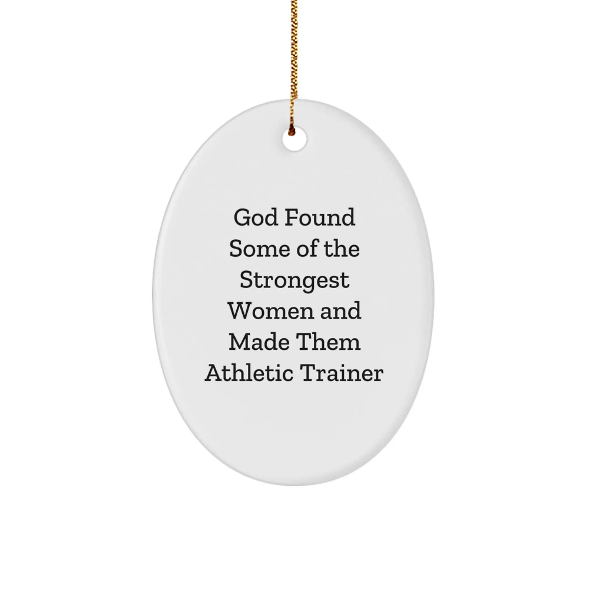 Funny Athletic Trainer Gifts from Friends to Family - Oval Ornament for Christmas Unique Presents - Image 1
