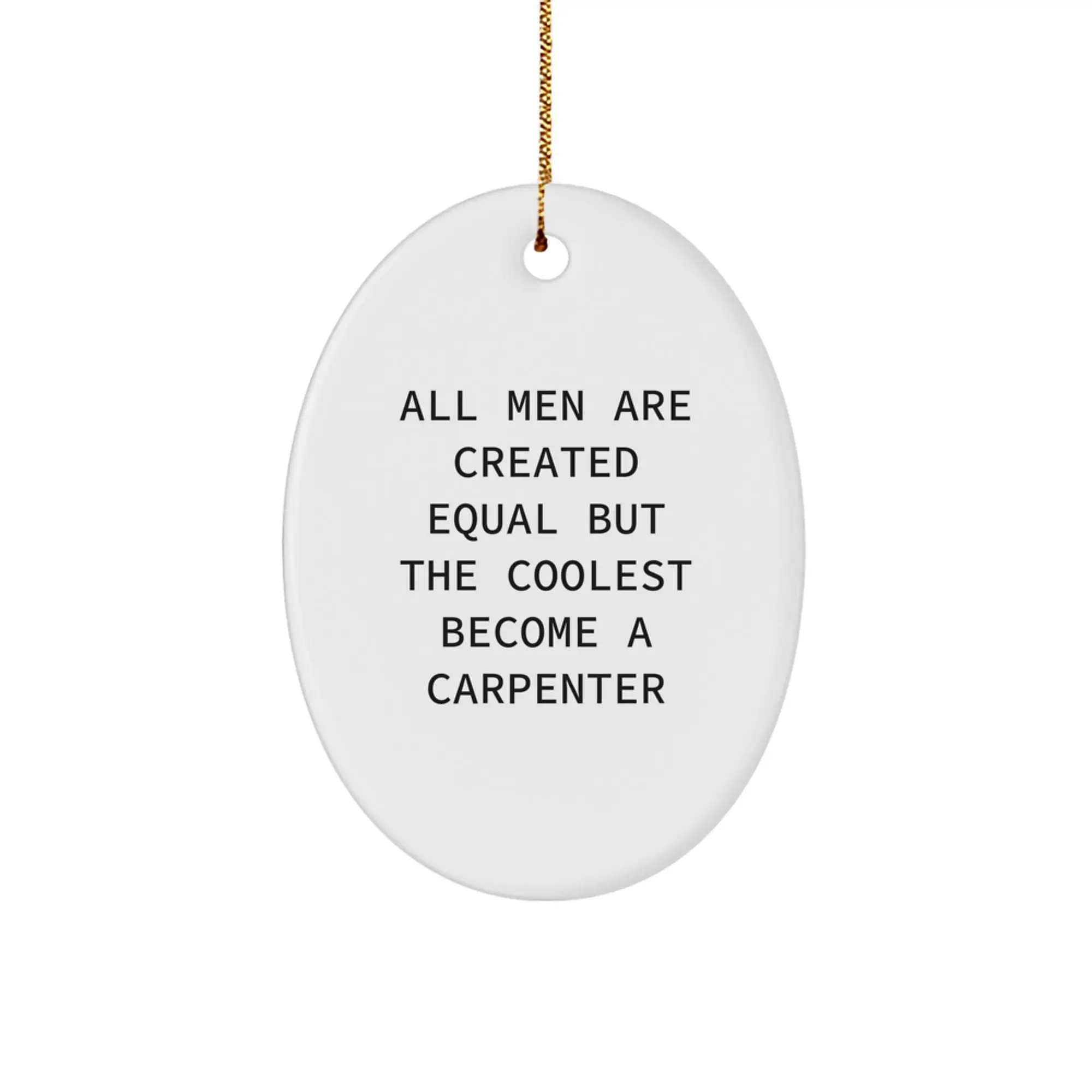 Christmas Gift for Her Carpenter Keepsake Oval Ornament Present - Image 1