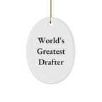 Fun Drafter Gifts from Friends to Men, Unique Oval Ornament for Him, Funny Inspirational Quote for Christmas Unique Gifts - Image 1
