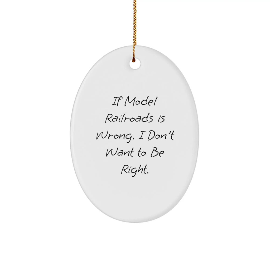 Funny Model Railroads Oval Ornament Gifts from Family for Christmas, Christmas Unique Model Railroads Decorations, Oval Ornament Model Railroads - Image 1
