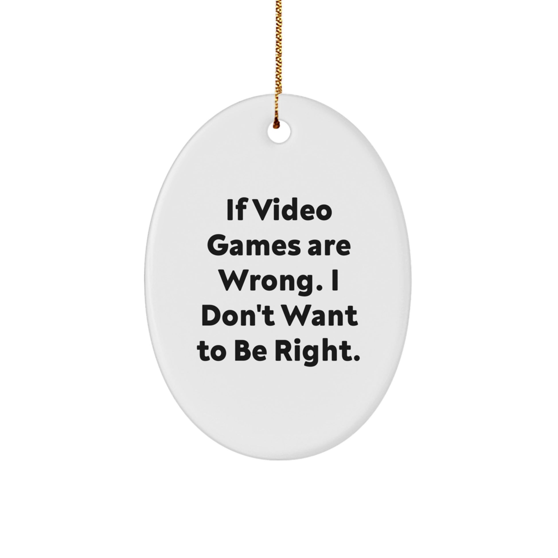 Funny Playing Video Games Oval Ornaments - Gifts from Friends for Christmas - Image 1