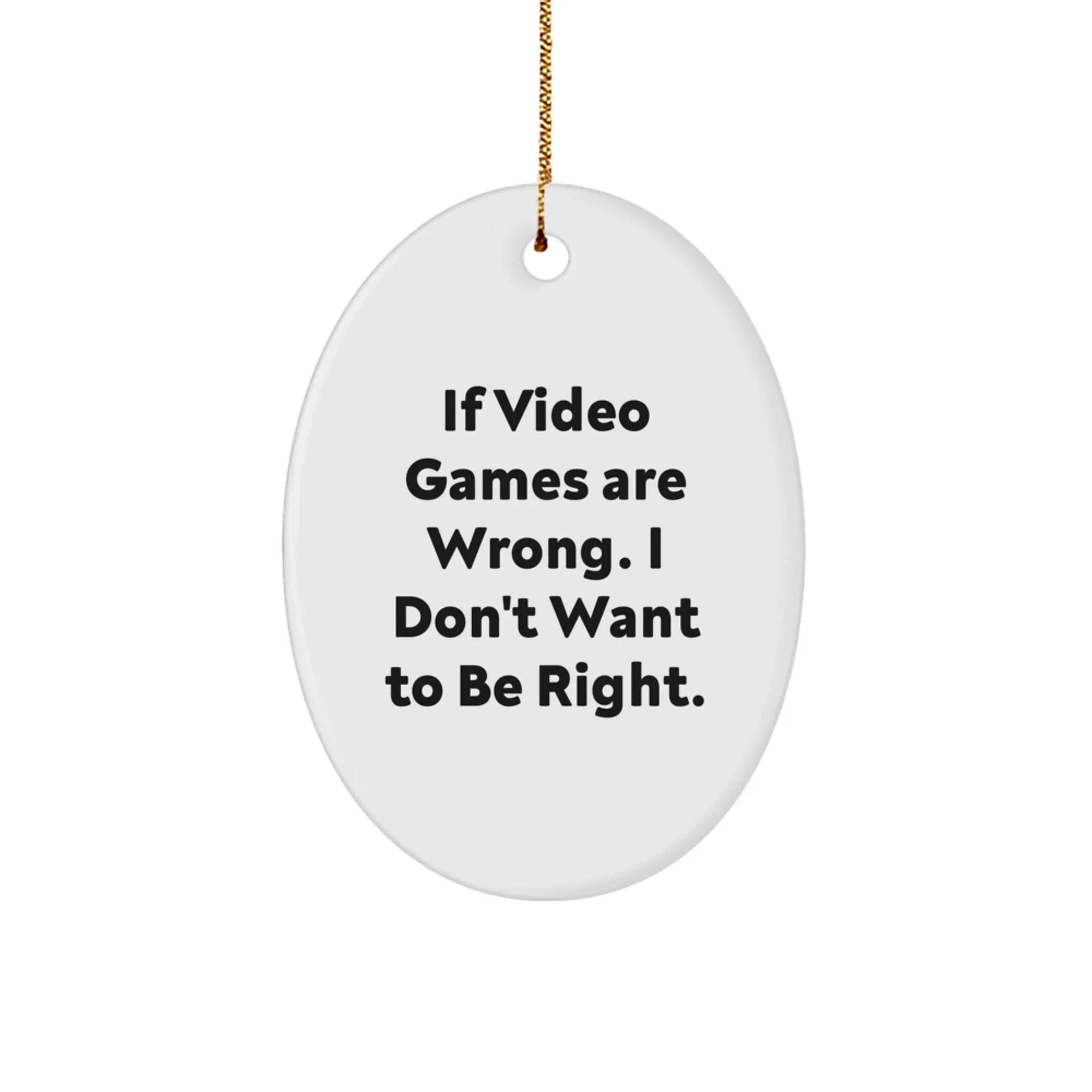 Funny Playing Video Games Oval Ornaments - Gifts from Friends for Christmas