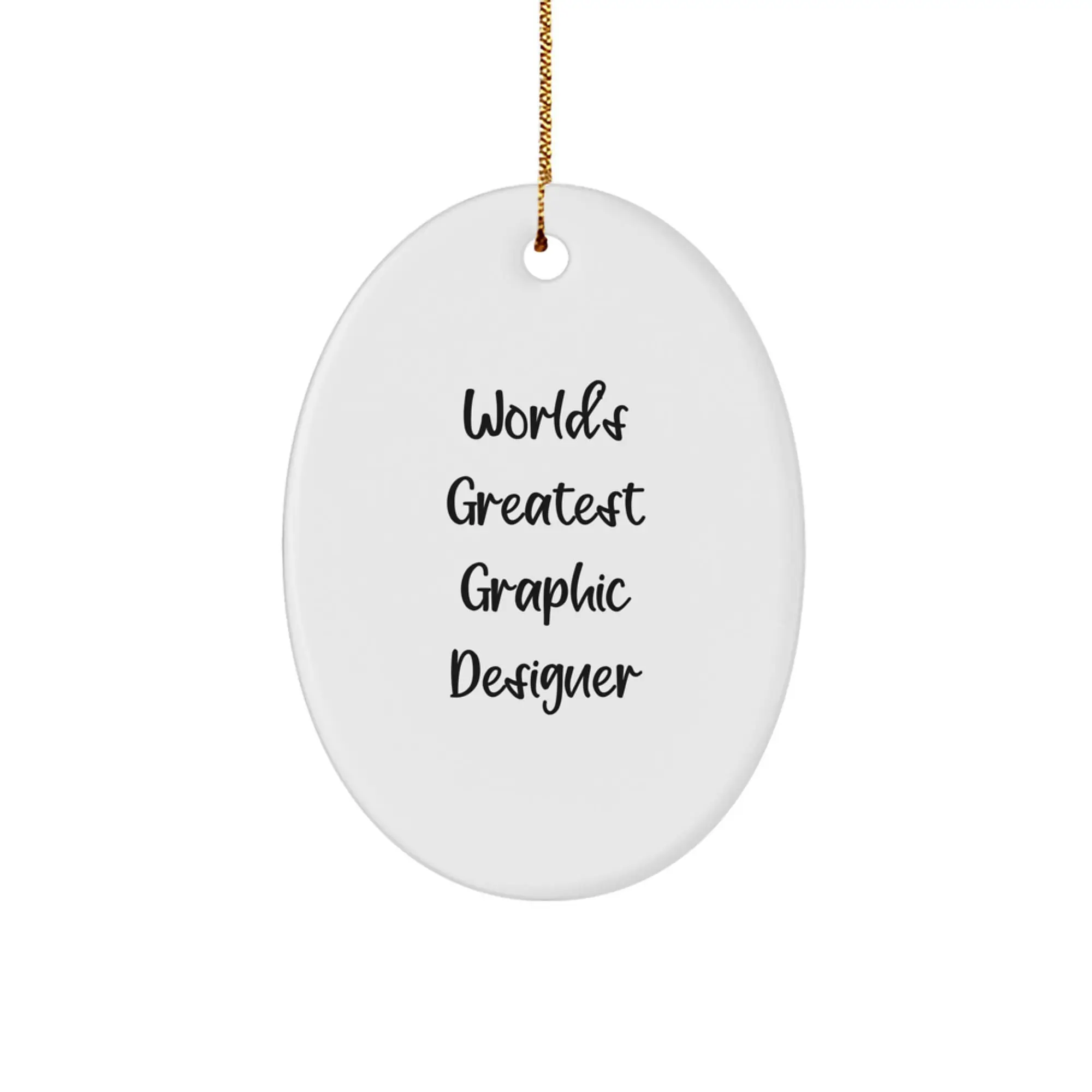 Funny Graphic Designer Gifts from Friends for Men, Women, Coworkers & Family - Unique Oval Ornament - Image 1