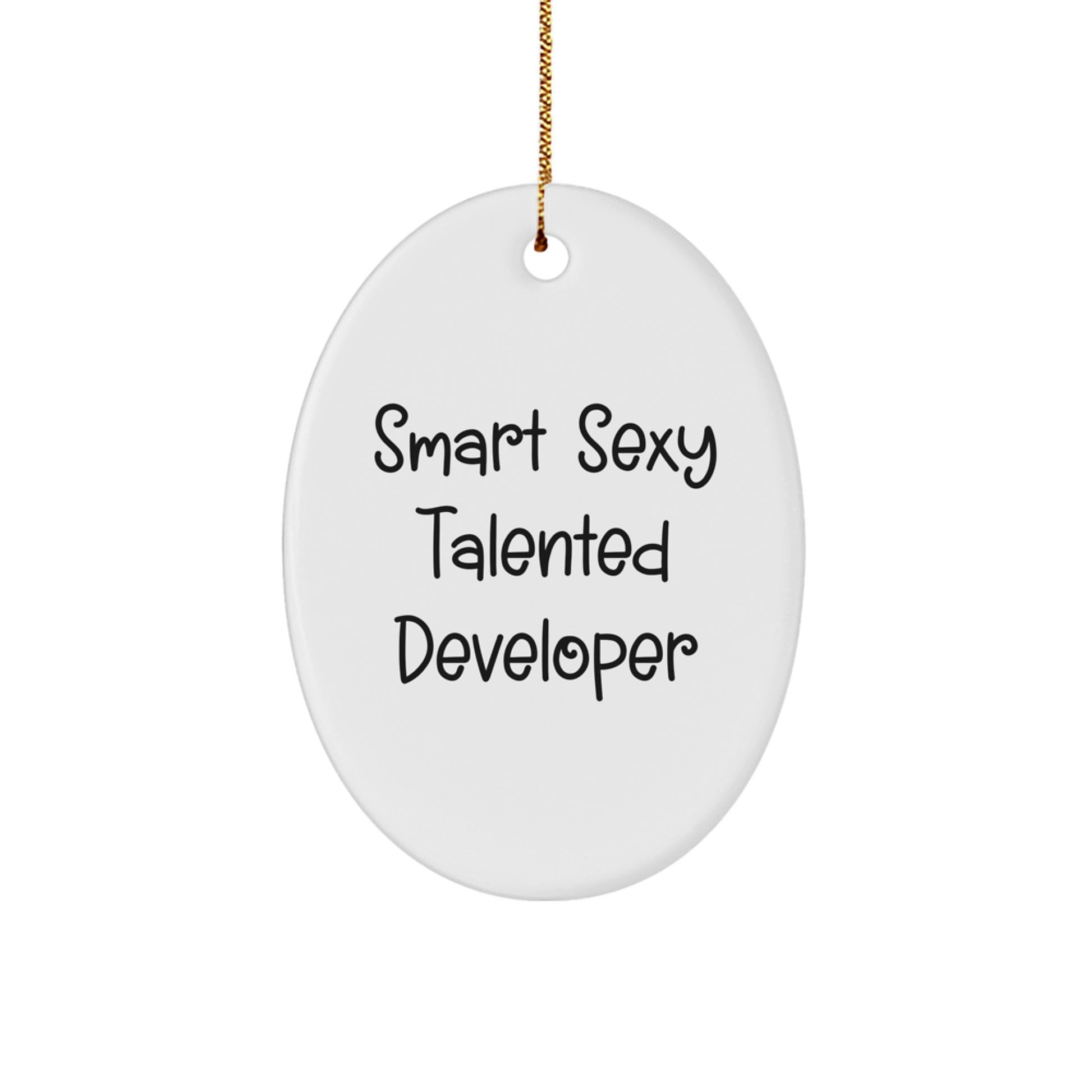 Funny Developer Oval Christmas Ornament - Smart Sexy Talented Developer