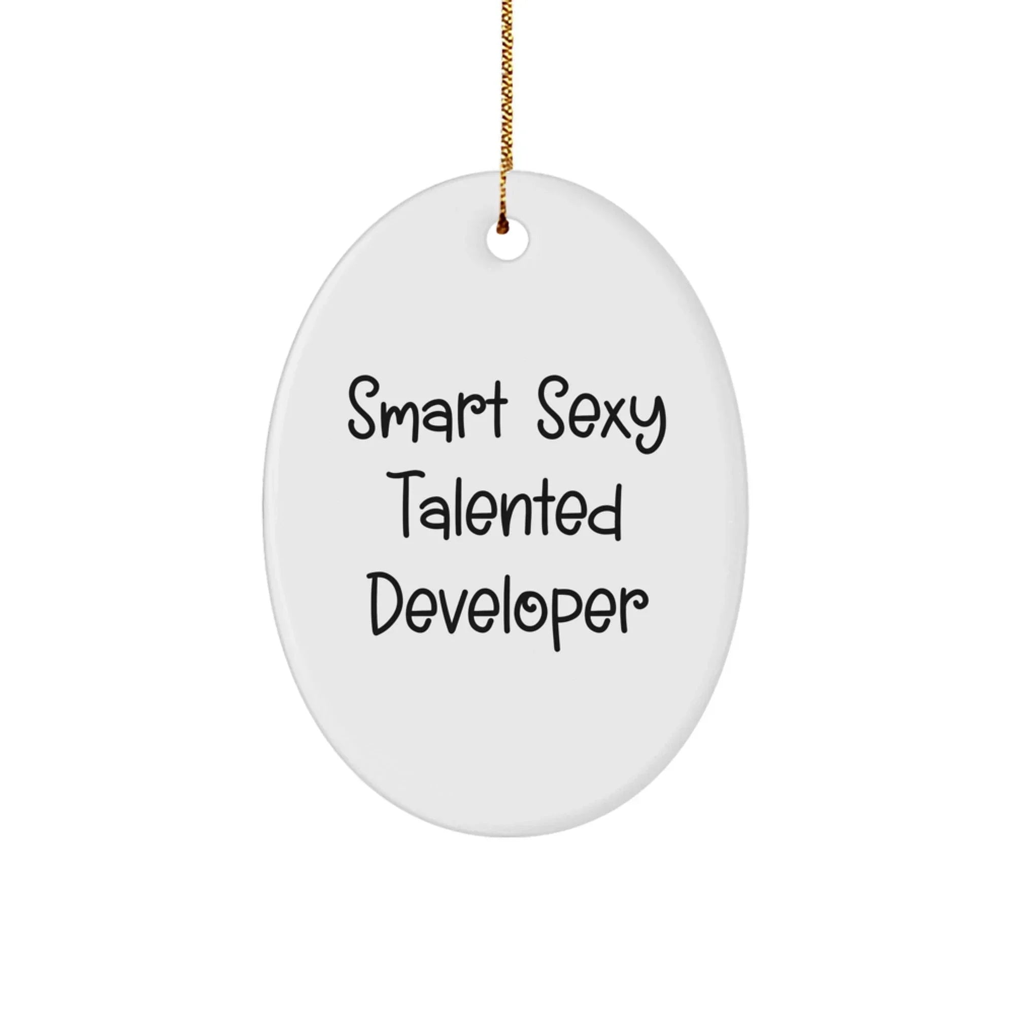 Funny Developer Oval Christmas Ornament - Smart Sexy Talented Developer