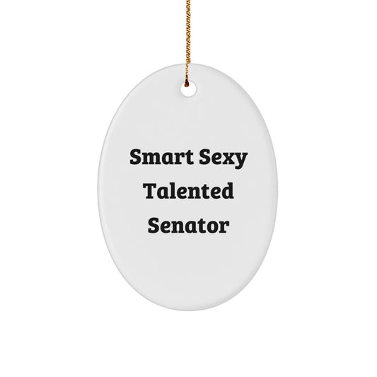 Smart Sexy Talented Senator Oval Ornament, Funny Quote, Christmas Unique Gift