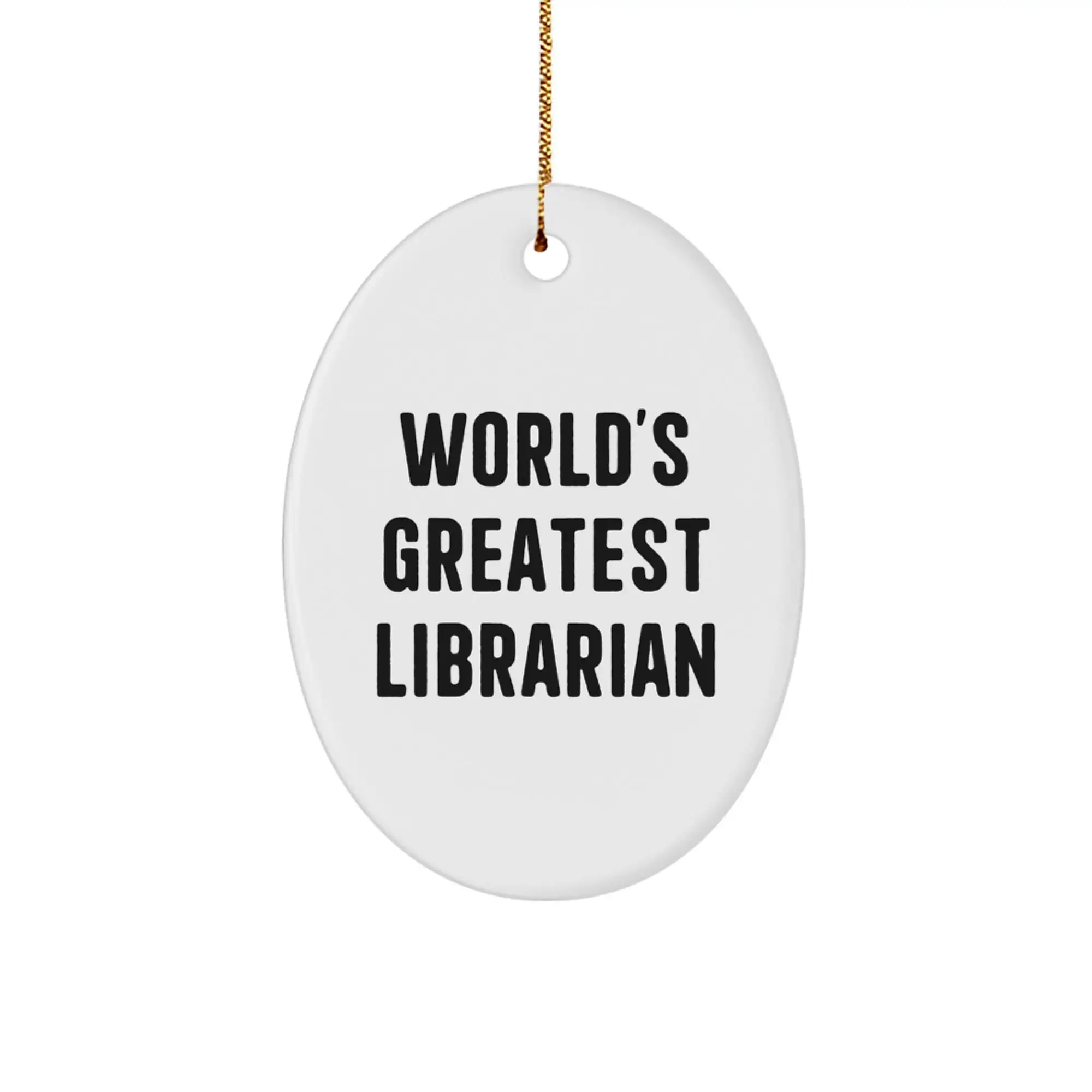 Funny Librarian Gifts for Christmas Oval Ornaments from Friends - Image 1