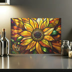 Vibrant Sunflower Glass Cutting Board, Kitchen Decor, Gift for Home Chefs, Unique Kitchen Accessories, Summer Gathering Decoration