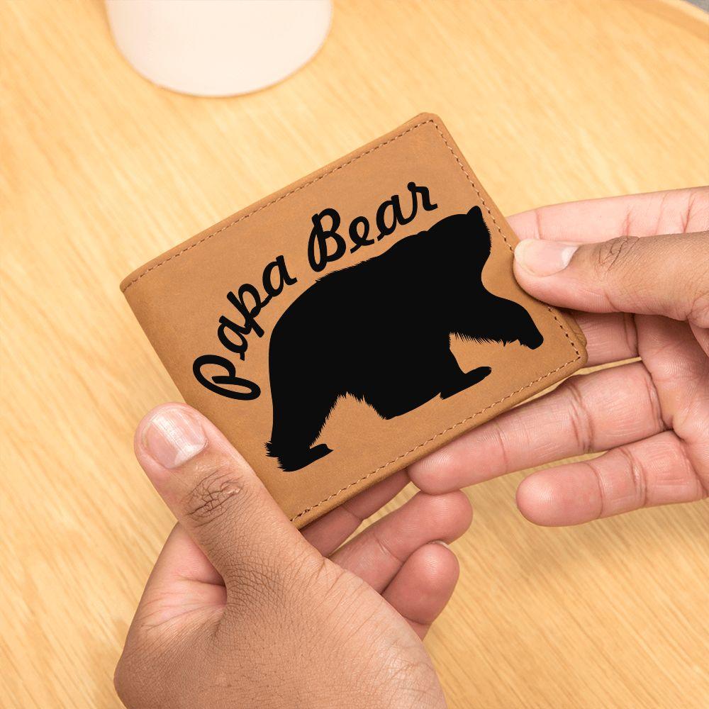 Papa Bear Leather Wallet - Mallard Moon Gift Shop