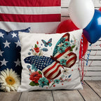 Patriotic Butterfly  Comfy Indoor-Outdoor Pillow - Mallard Moon
