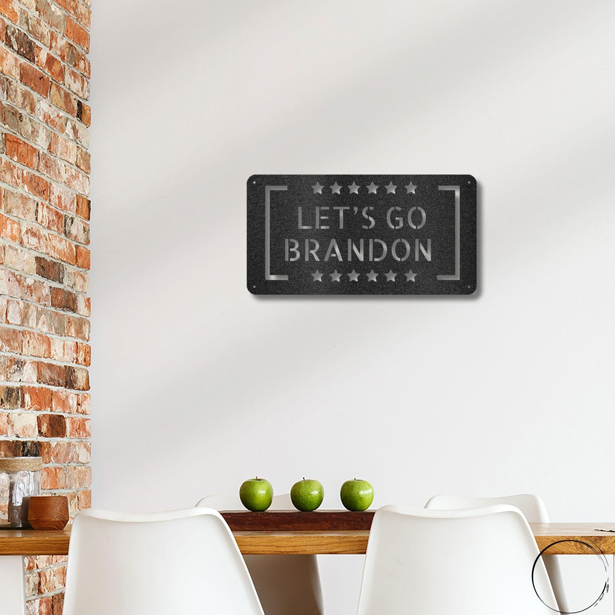 Patriotic Let's Go Brandon Metal Art Wall Sign - Mallard Moon Gift Shop