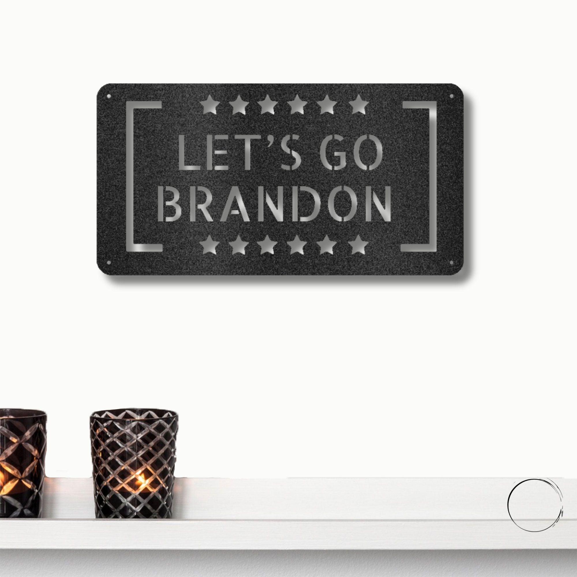 Patriotic Let's Go Brandon Metal Art Wall Sign - Mallard Moon Gift Shop