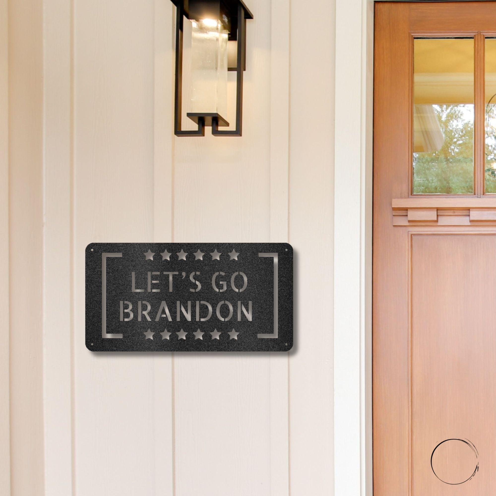 Patriotic Let's Go Brandon Metal Art Wall Sign - Mallard Moon Gift Shop