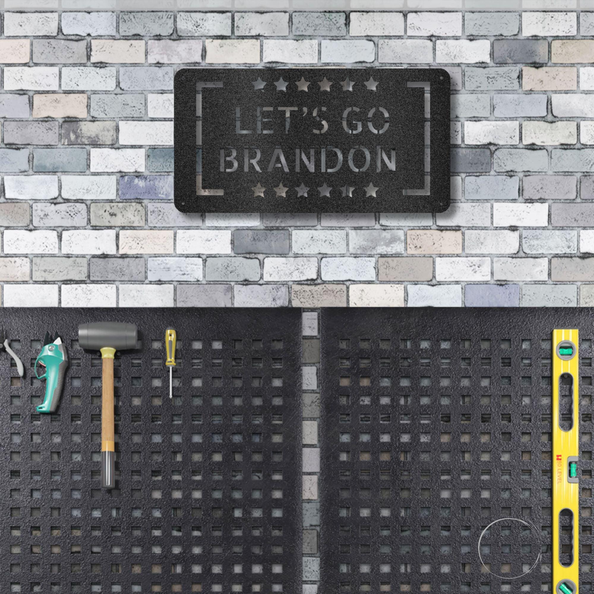 Patriotic Let's Go Brandon Metal Art Wall Sign - Mallard Moon Gift Shop