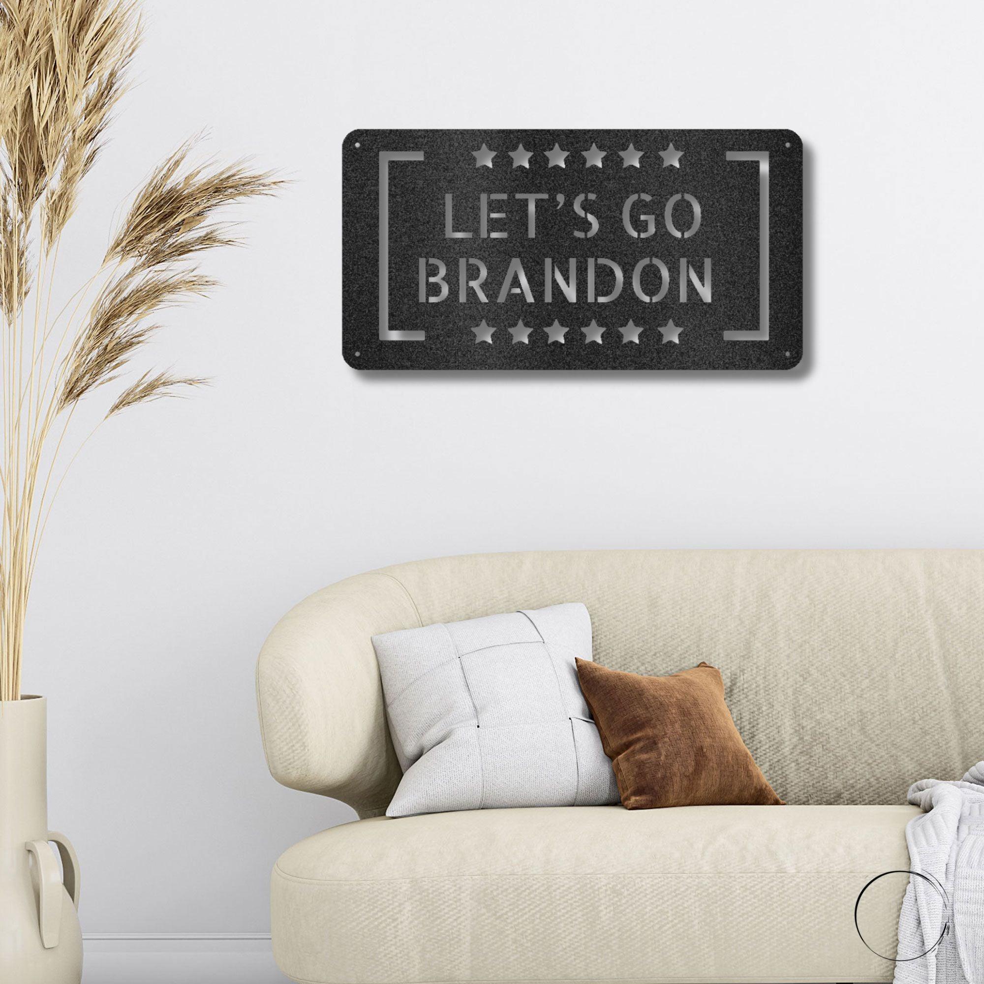 Patriotic Let's Go Brandon Metal Art Wall Sign - Mallard Moon Gift Shop