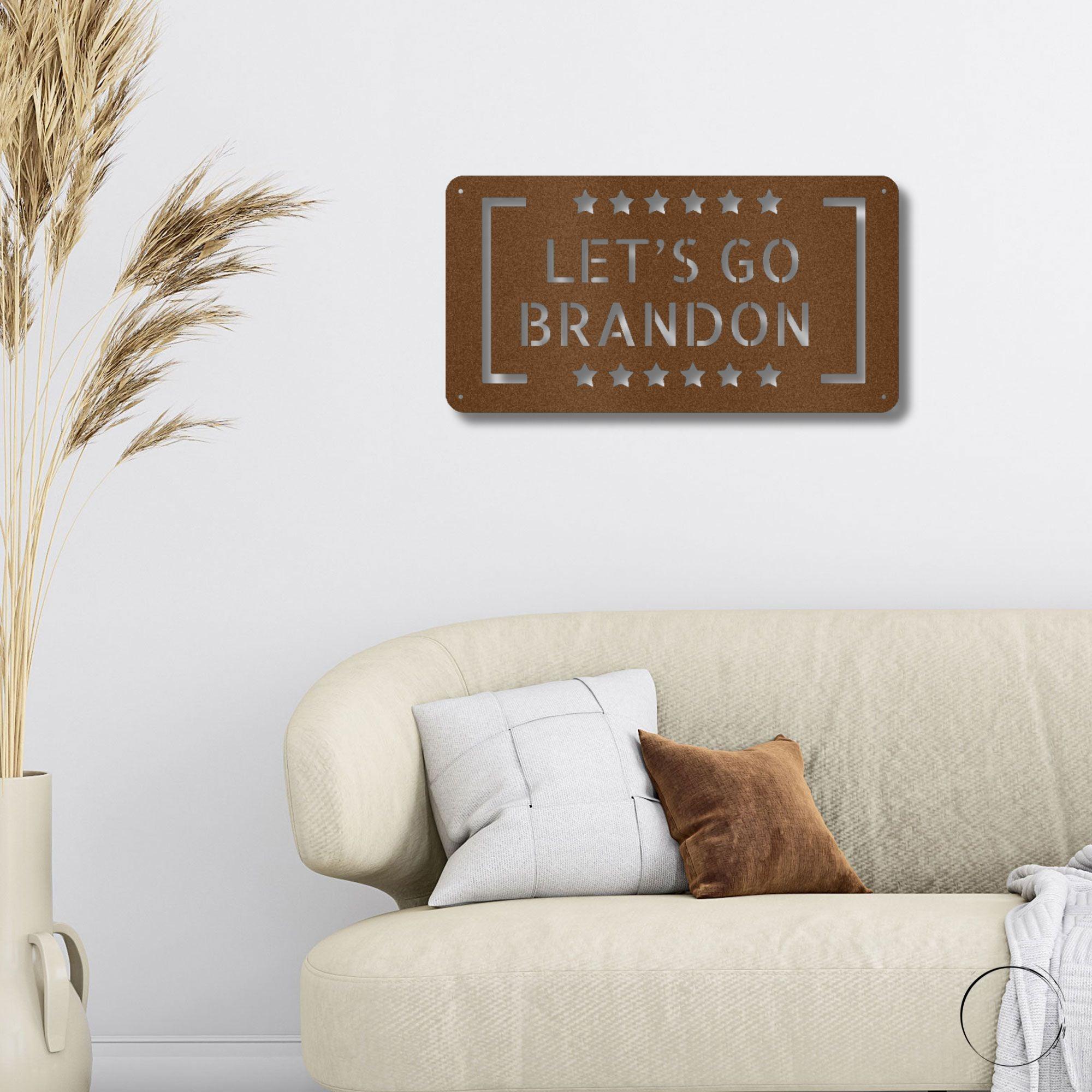 Patriotic Let's Go Brandon Metal Art Wall Sign - Mallard Moon Gift Shop