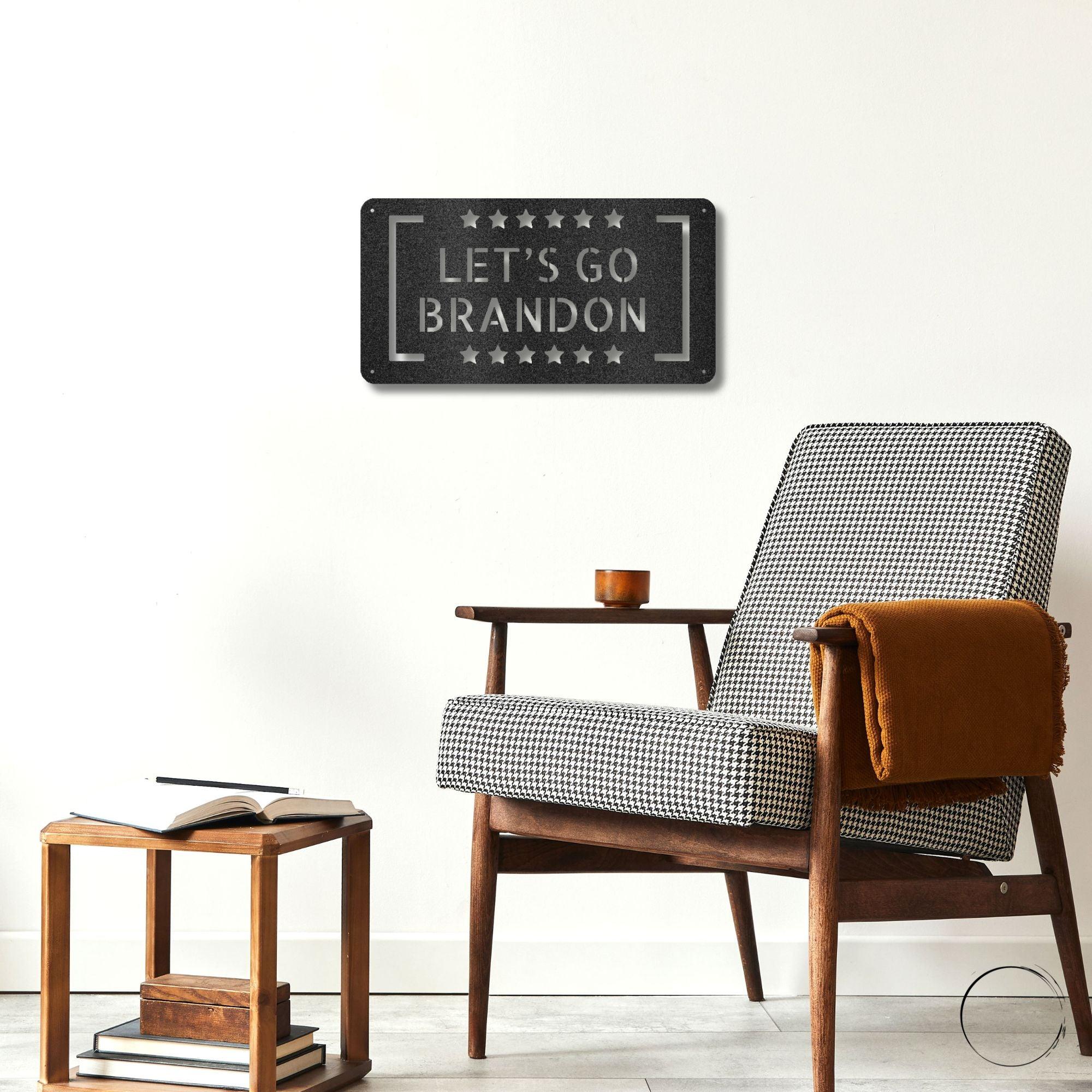 Patriotic Let's Go Brandon Metal Art Wall Sign - Mallard Moon Gift Shop