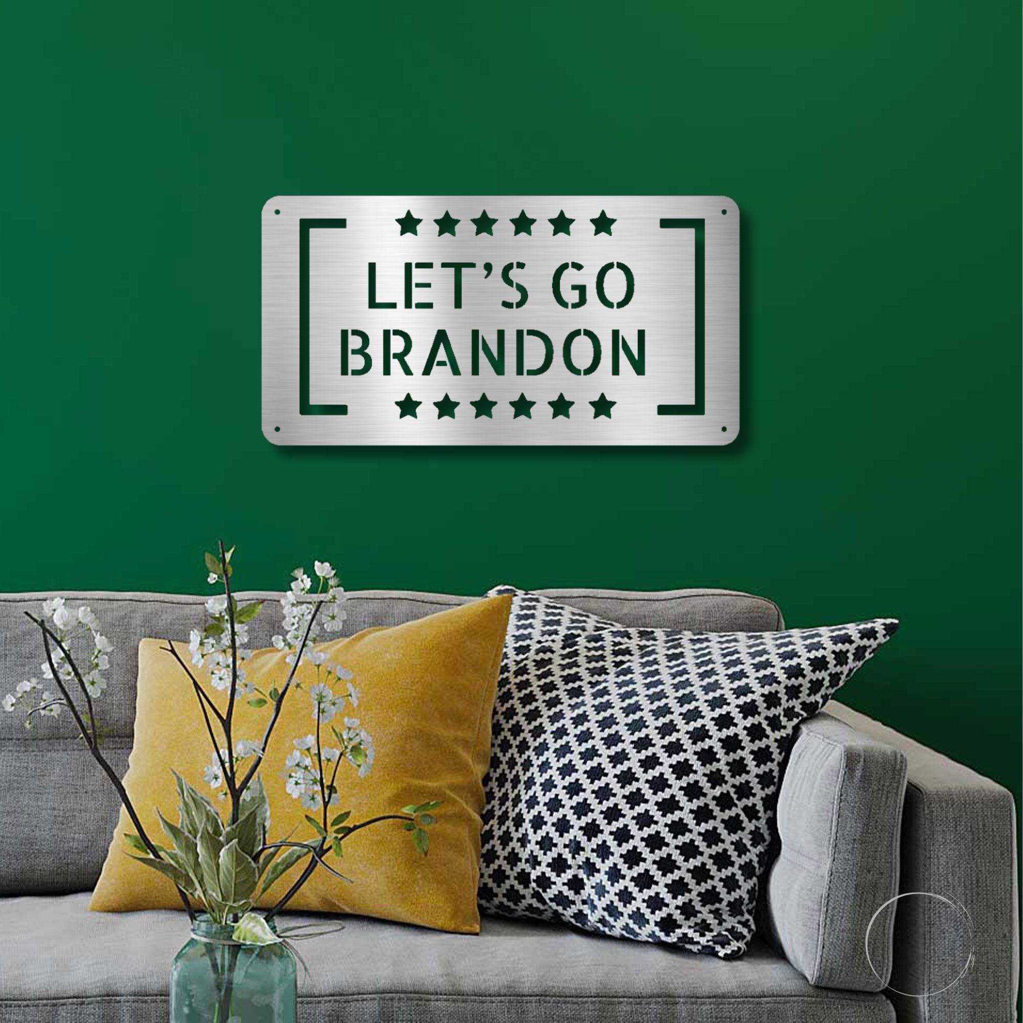 Patriotic Let's Go Brandon Metal Art Wall Sign - Mallard Moon Gift Shop