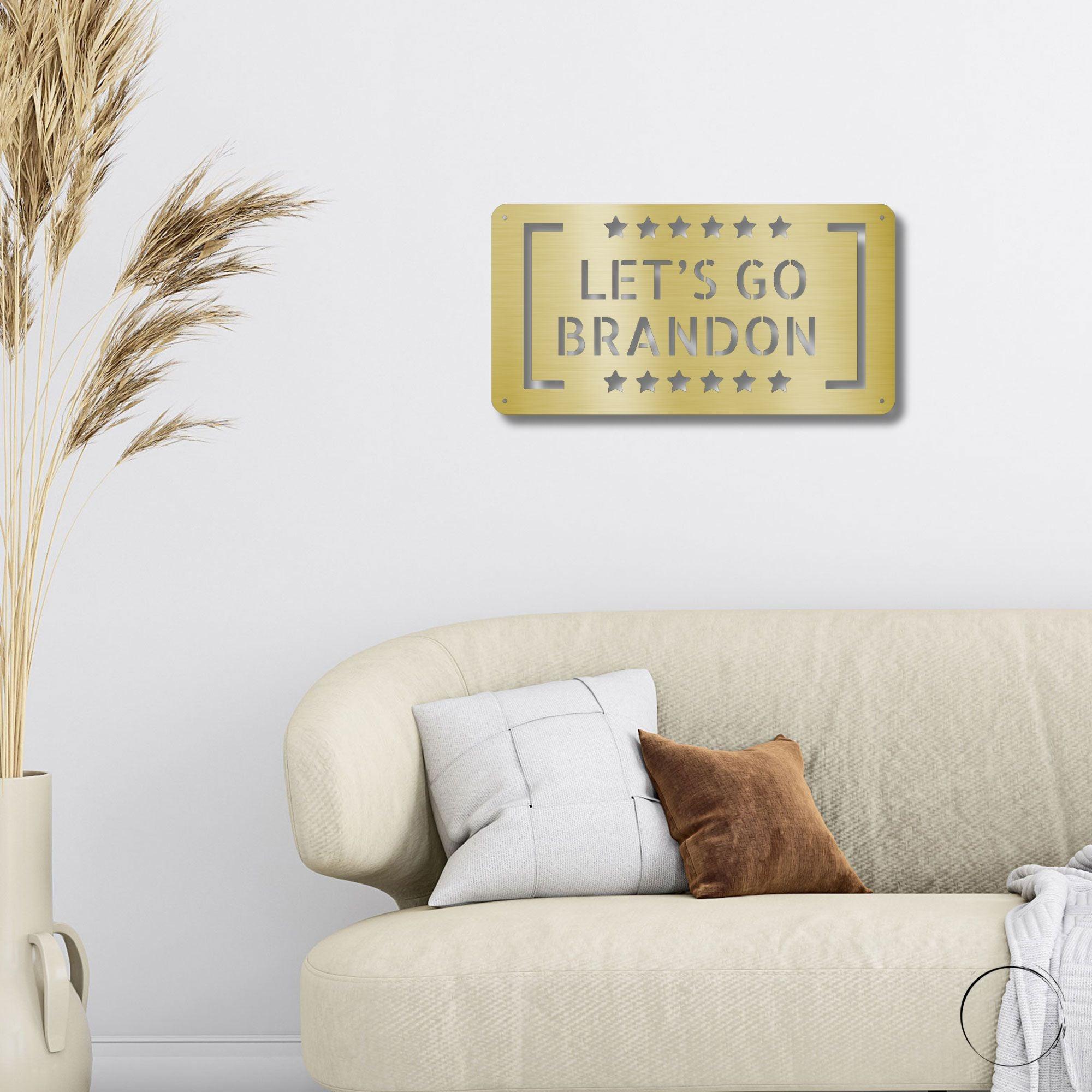 Patriotic Let's Go Brandon Metal Art Wall Sign - Mallard Moon Gift Shop