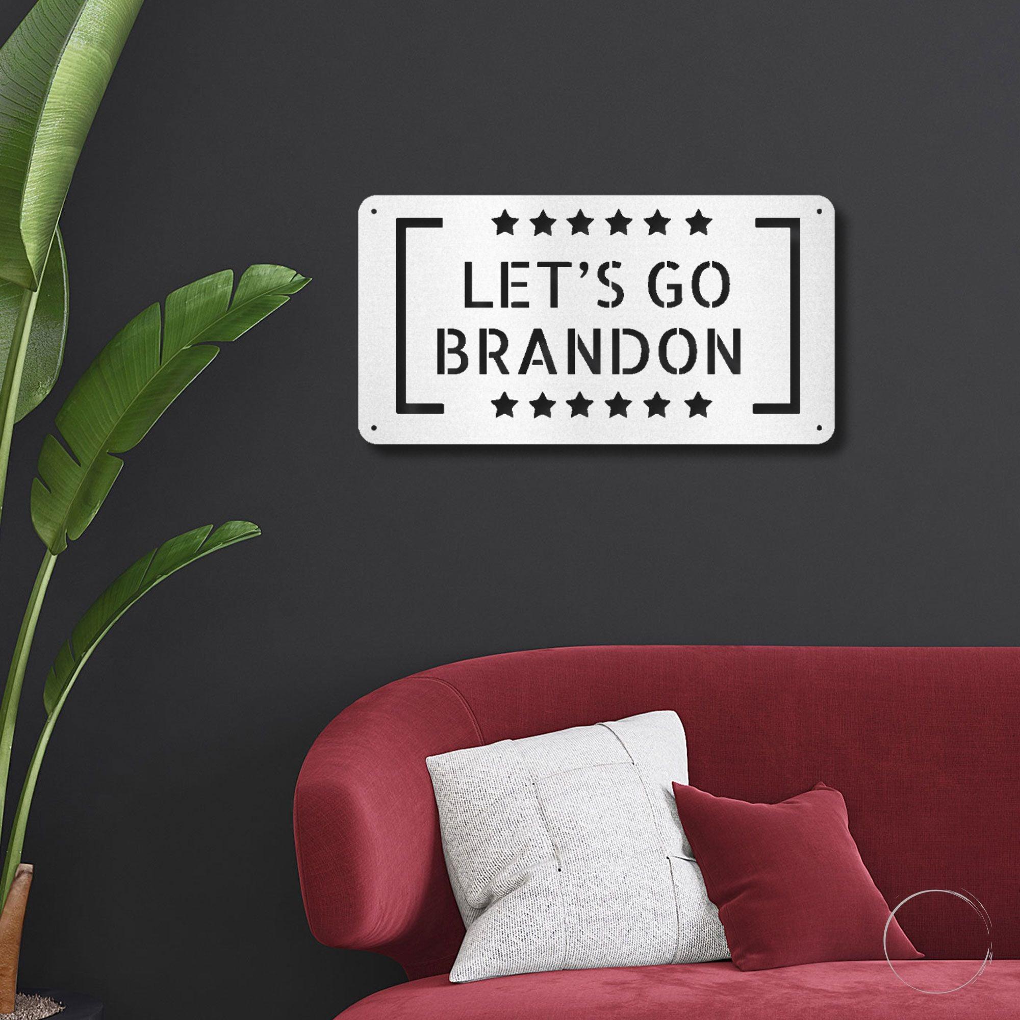 Patriotic Let's Go Brandon Metal Art Wall Sign - Mallard Moon Gift Shop