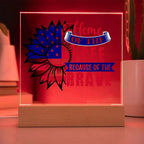 Patriotic Sunflower Home of the Free Because of the Brave Acrylic Plaque
