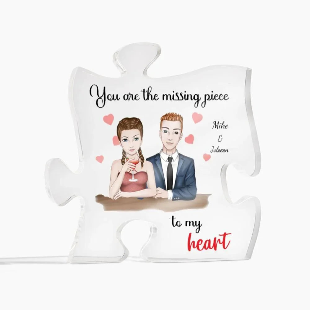 Personalized Couples You are the Missing Piece to my Heart Puzzle Acrylic Puzzle