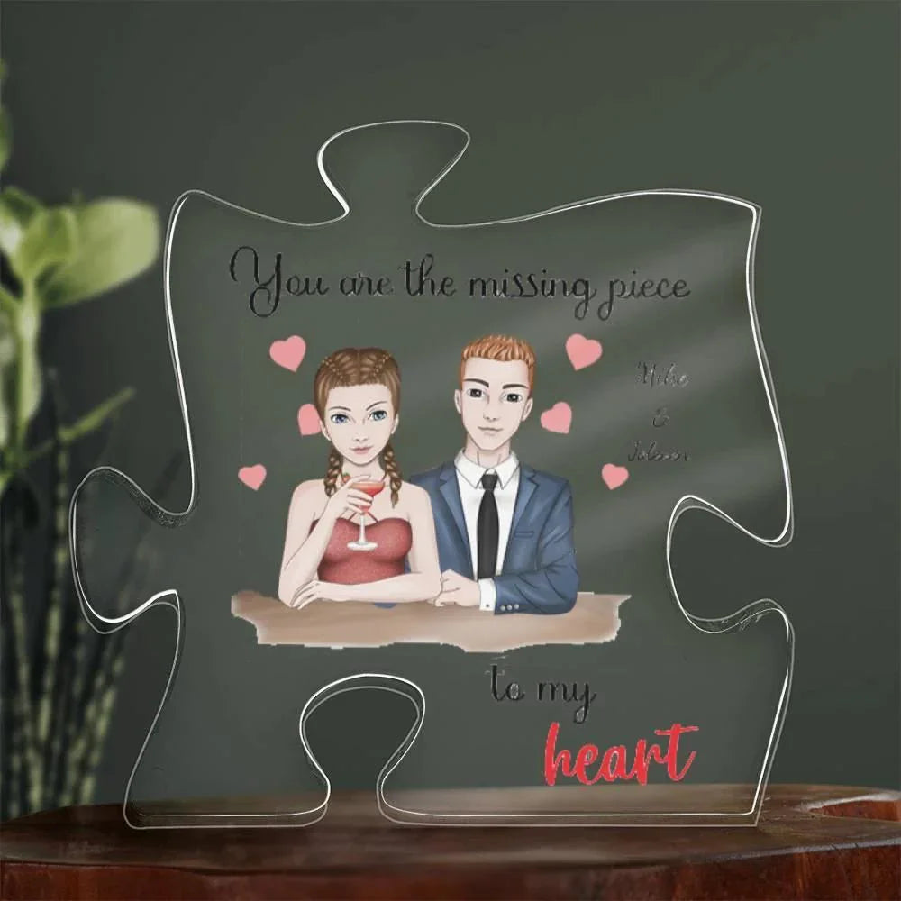 Personalized Couples You are the Missing Piece to my Heart Puzzle Acrylic Puzzle