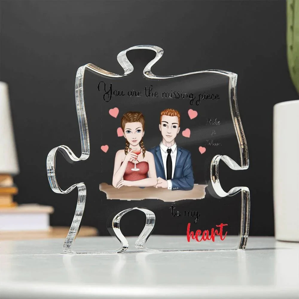 Personalized Couples You are the Missing Piece to my Heart Puzzle Acrylic Puzzle